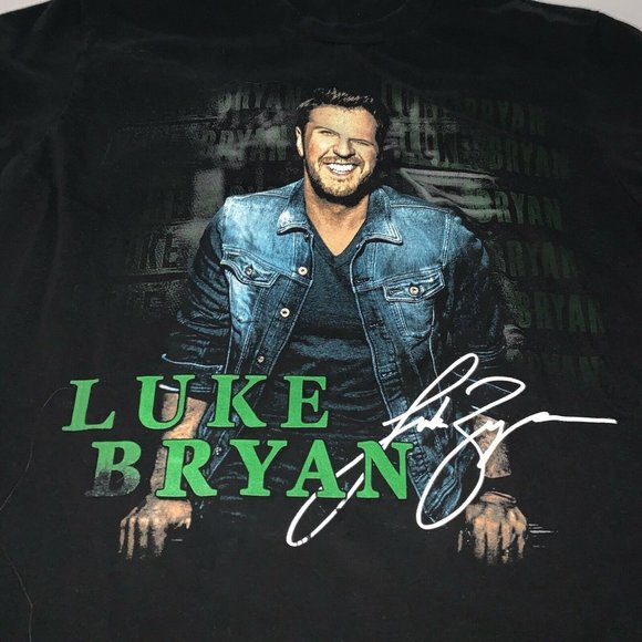 Luke Bryan 2015 Kick Up The Dust Concert Tour T-shirt Black Size M Double Sided - Picture 3 of 5